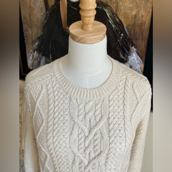 Polo Ralph Lauren Cream Cashmere/Wool/Cotton Blend Cable Knit Size XS - Picture 1 of 7